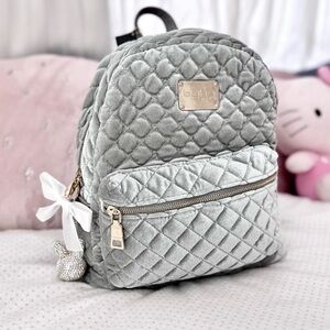 Bebe Quilted Silver Backpack• Brand New Without Tag